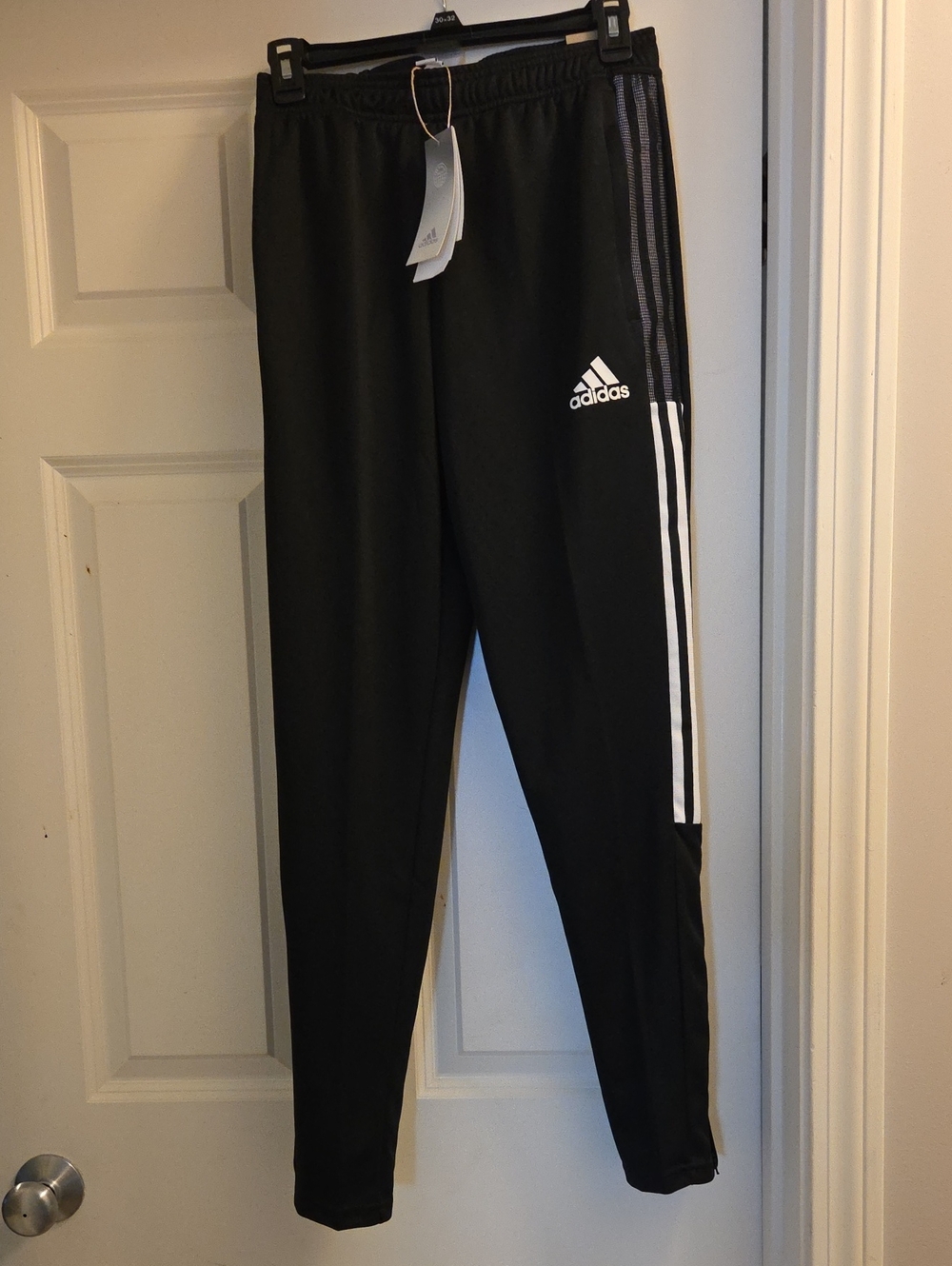 adidas Black Joggers with White Side Stripes and Logo